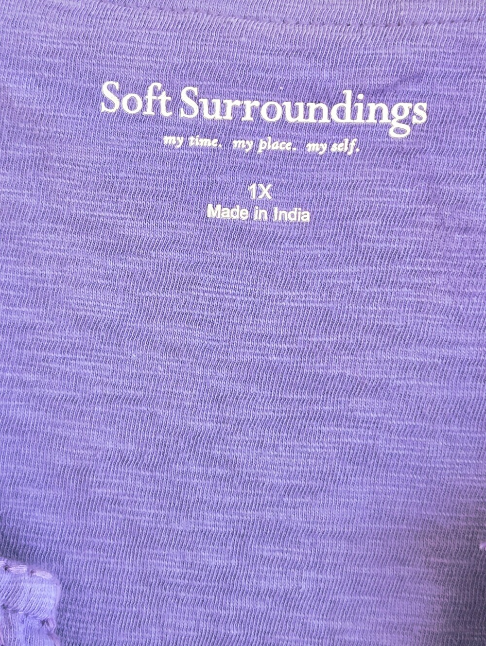 Soft Surroundings Sequin Tunic Top 1X Purple Split V-Neck - Picture 3 of 12